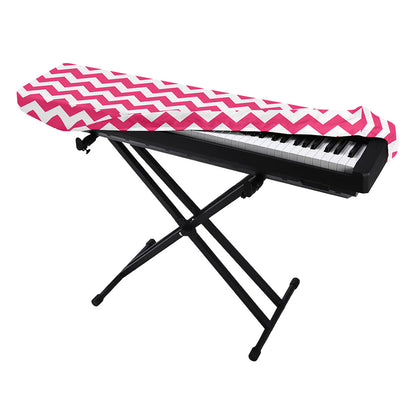 Pink And White Chevron Pattern Print Piano Keyboard Cover