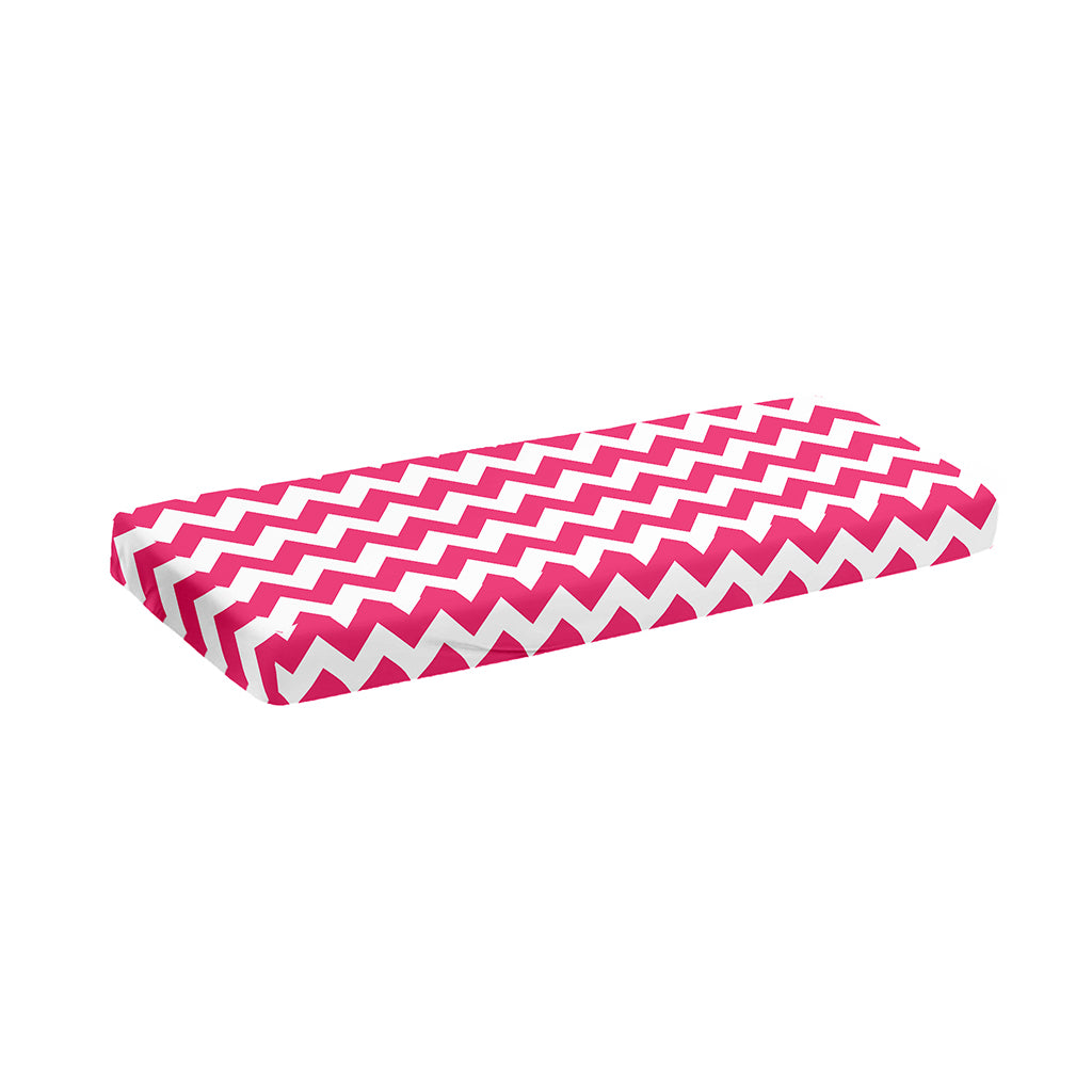 Pink And White Chevron Pattern Print Piano Keyboard Cover
