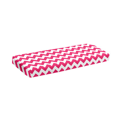 Pink And White Chevron Pattern Print Piano Keyboard Cover
