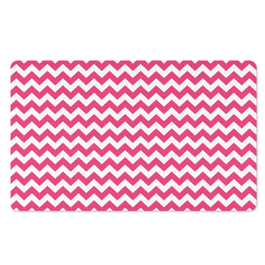 Pink And White Chevron Pattern Print Polyester Doormat