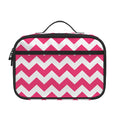 Pink And White Chevron Pattern Print Portable Lunch Bag