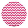 Pink And White Chevron Pattern Print Round Blanket