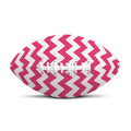 Pink And White Chevron Pattern Print Rugby Ball