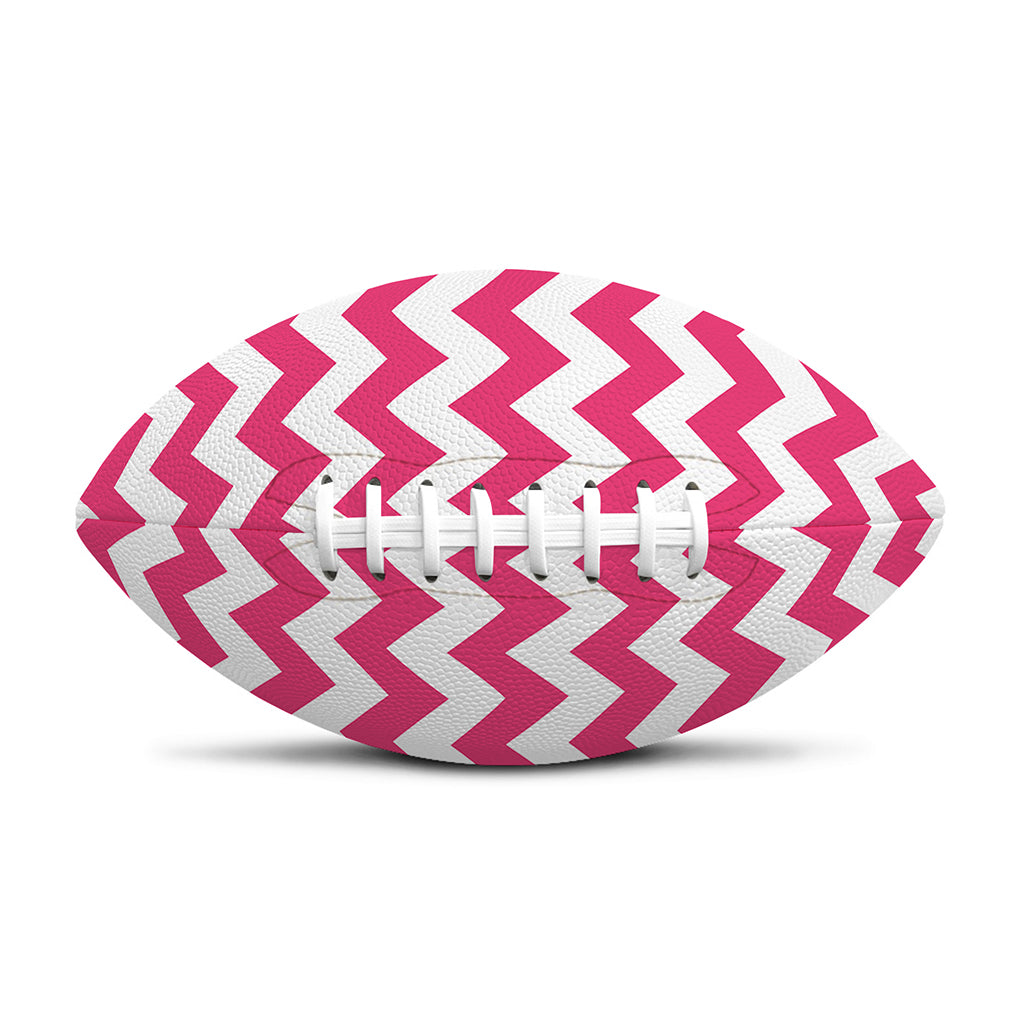 Pink And White Chevron Pattern Print Rugby Ball