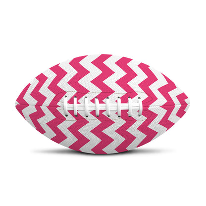 Pink And White Chevron Pattern Print Rugby Ball