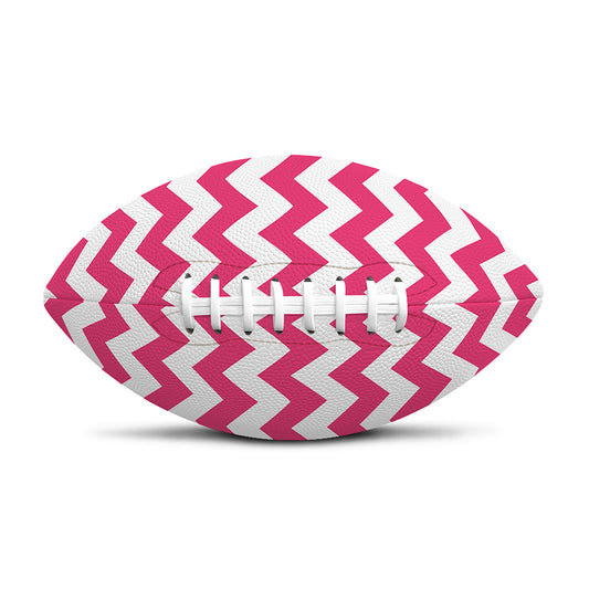 Pink And White Chevron Pattern Print Rugby Ball