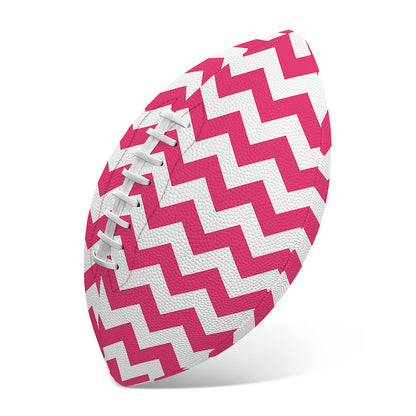 Pink And White Chevron Pattern Print Rugby Ball