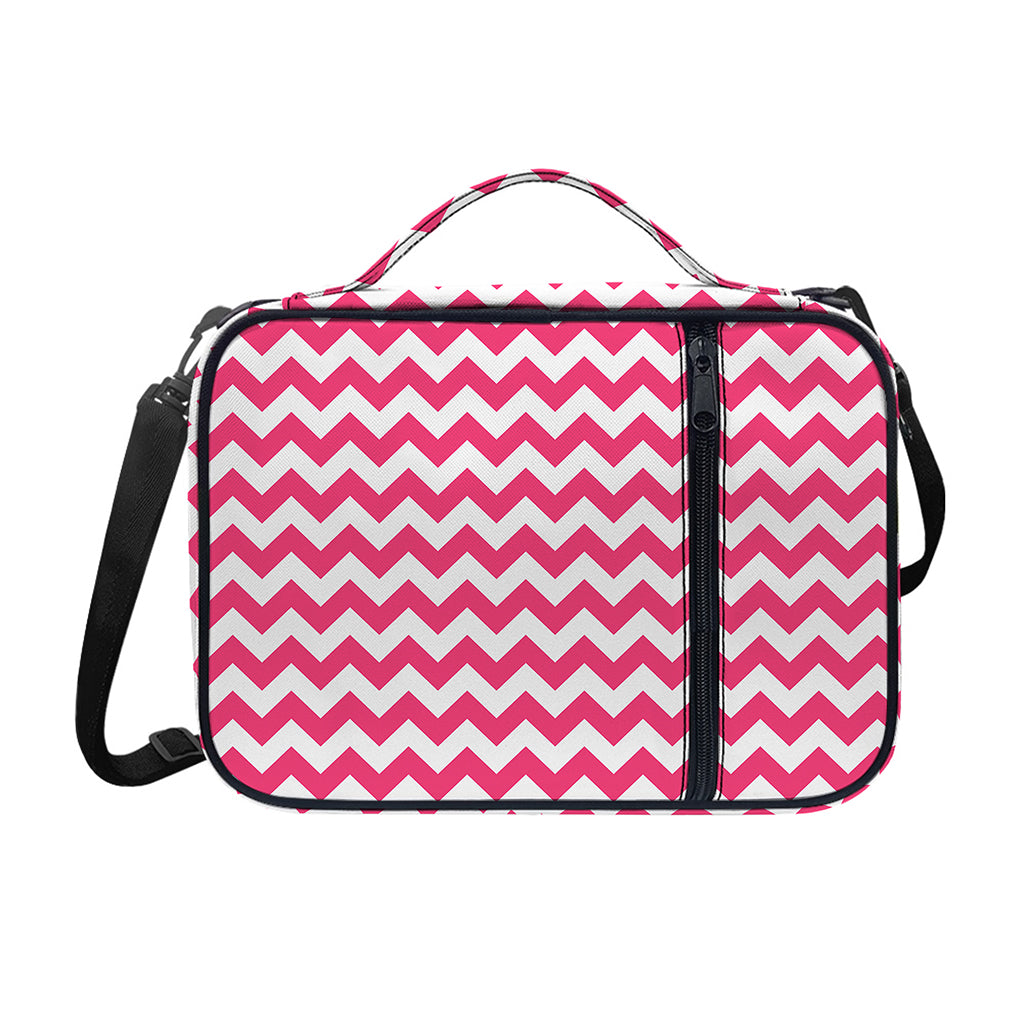 Pink And White Chevron Pattern Print Shoulder Strap Bible Bag