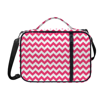 Pink And White Chevron Pattern Print Shoulder Strap Bible Bag