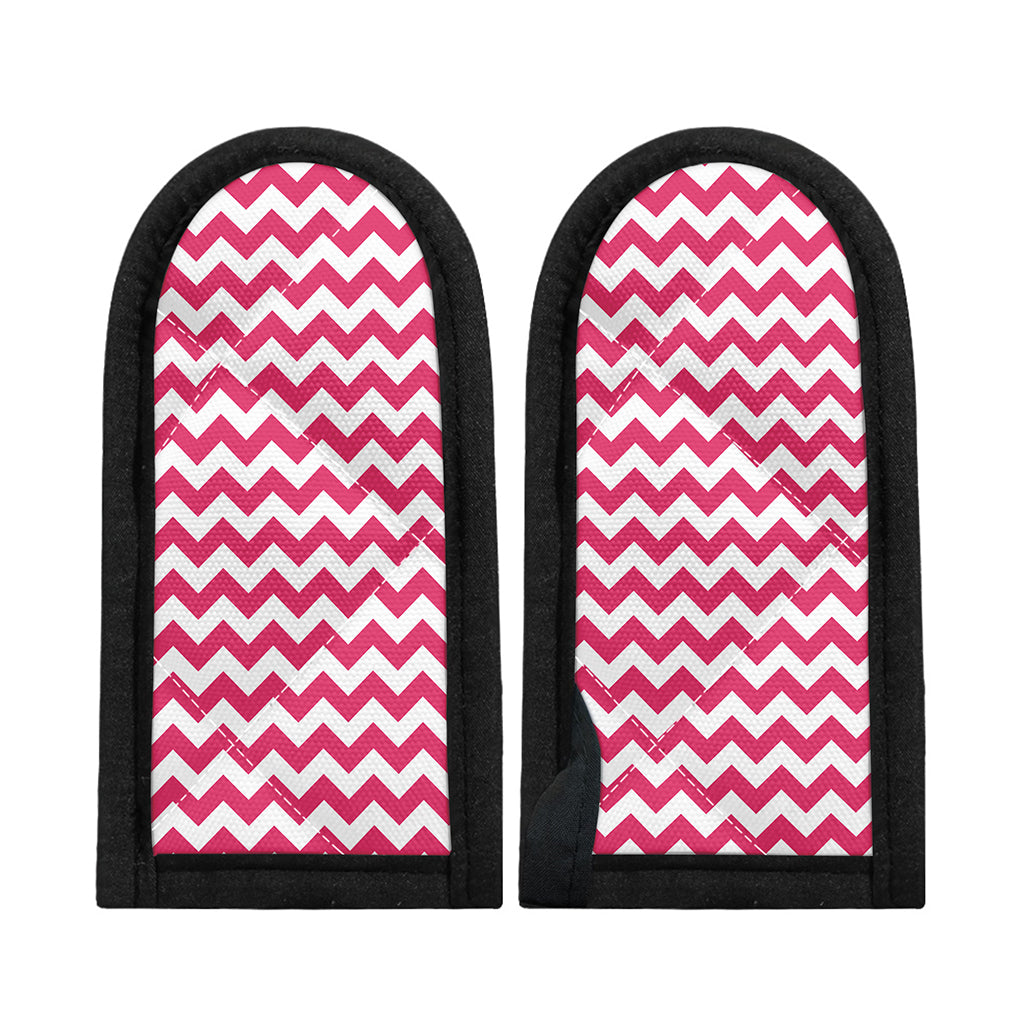 Pink And White Chevron Pattern Print Skillet Handle Cover