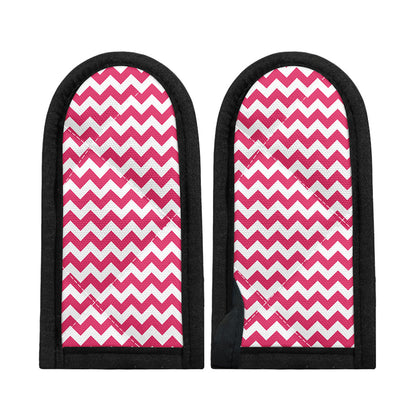 Pink And White Chevron Pattern Print Skillet Handle Cover