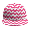 Pink And White Chevron Pattern Print Snapback Cap