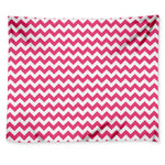 Pink And White Chevron Pattern Print Tapestry