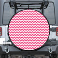 Pink And White Chevron Pattern Print Tire Cover