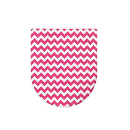 Pink And White Chevron Pattern Print Toilet Lid Cover
