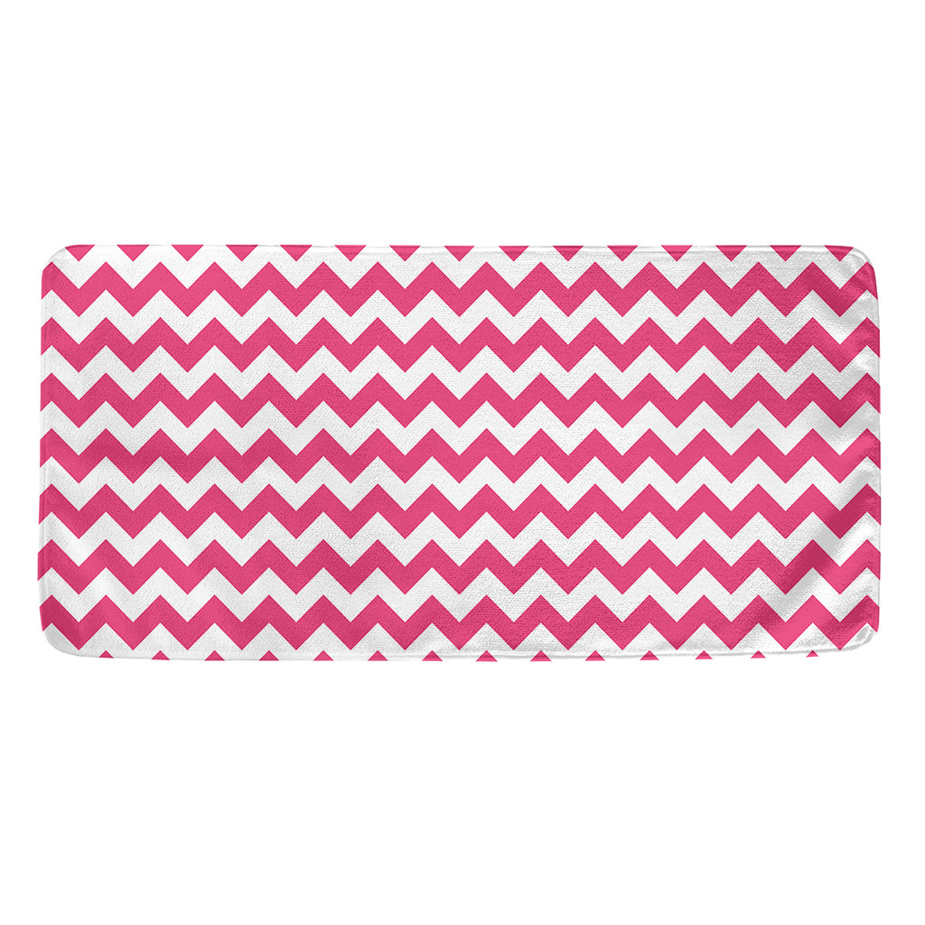 Pink And White Chevron Pattern Print Towel