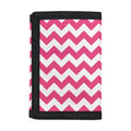 Pink And White Chevron Pattern Print Trifold Wallet