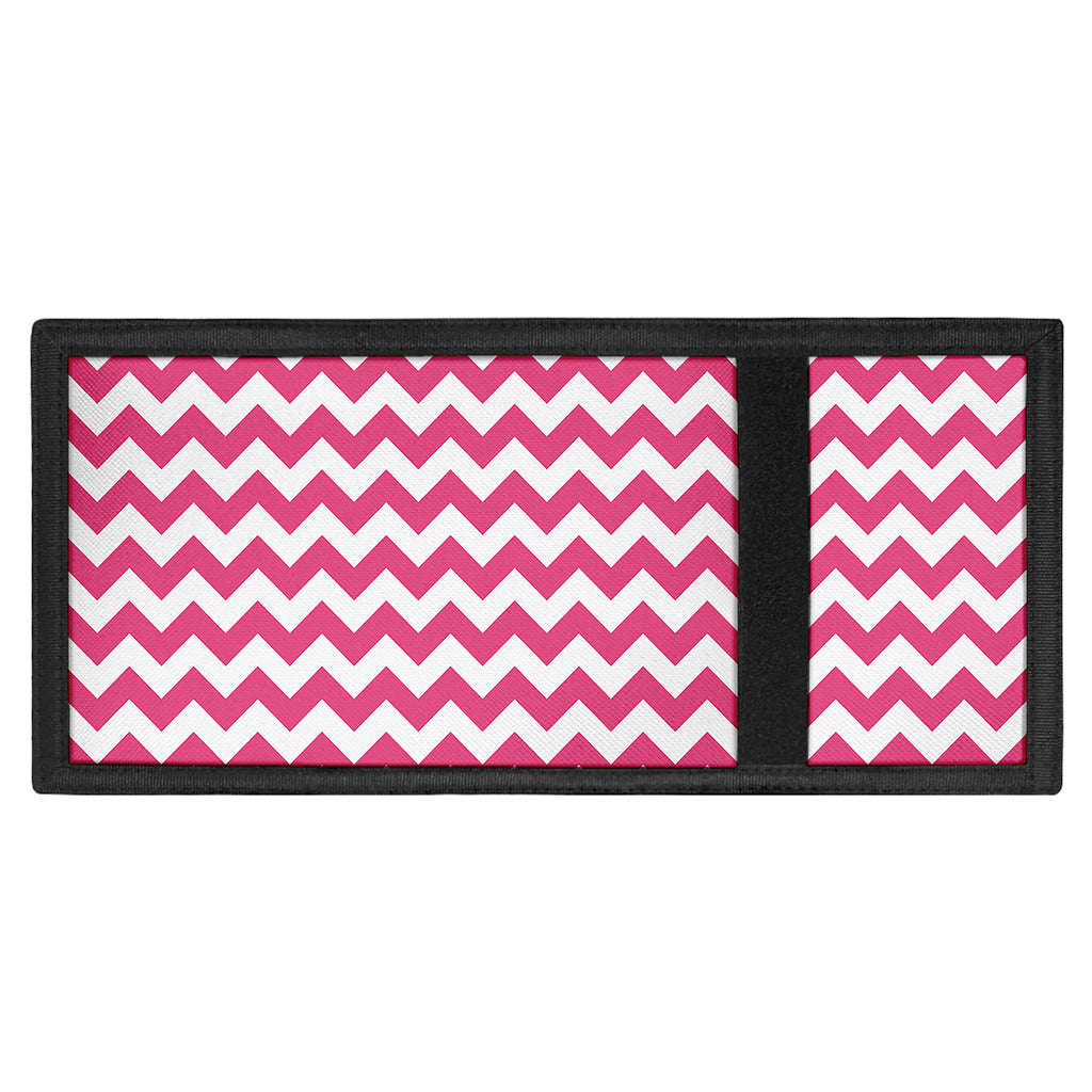 Pink And White Chevron Pattern Print Trifold Wallet