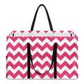 Pink And White Chevron Pattern Print Utility Tote Bag