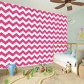 Pink And White Chevron Pattern Print Wall Sticker