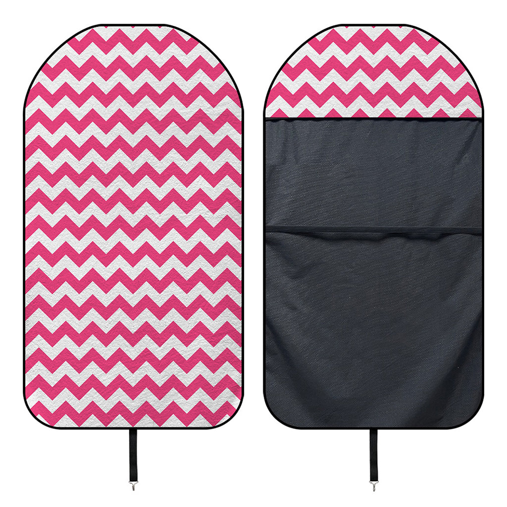 Pink And White Chevron Pattern Print Waterproof Car Seat Cover