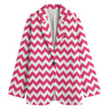 Pink And White Chevron Pattern Print Women's Blazer
