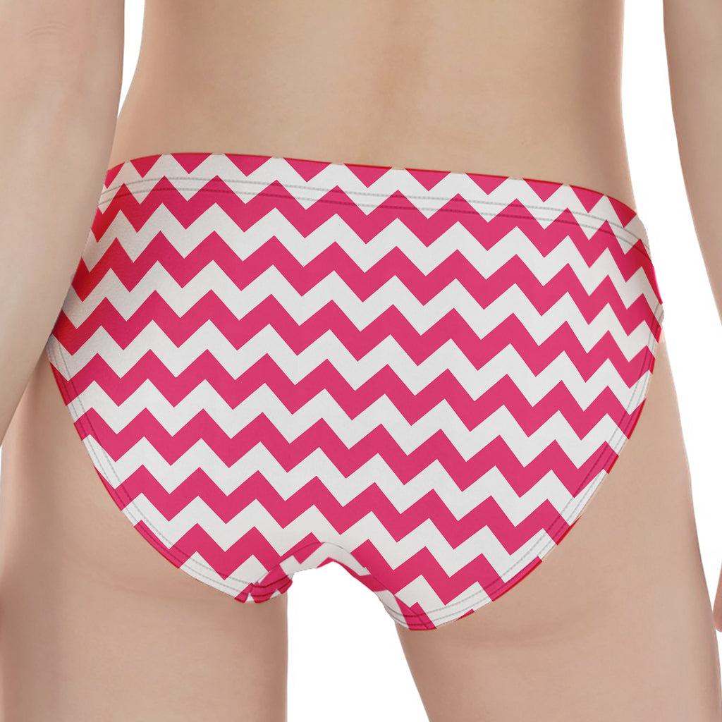 Pink And White Chevron Pattern Print Women's Panties