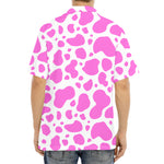 Pink And White Cow Print Aloha Shirt