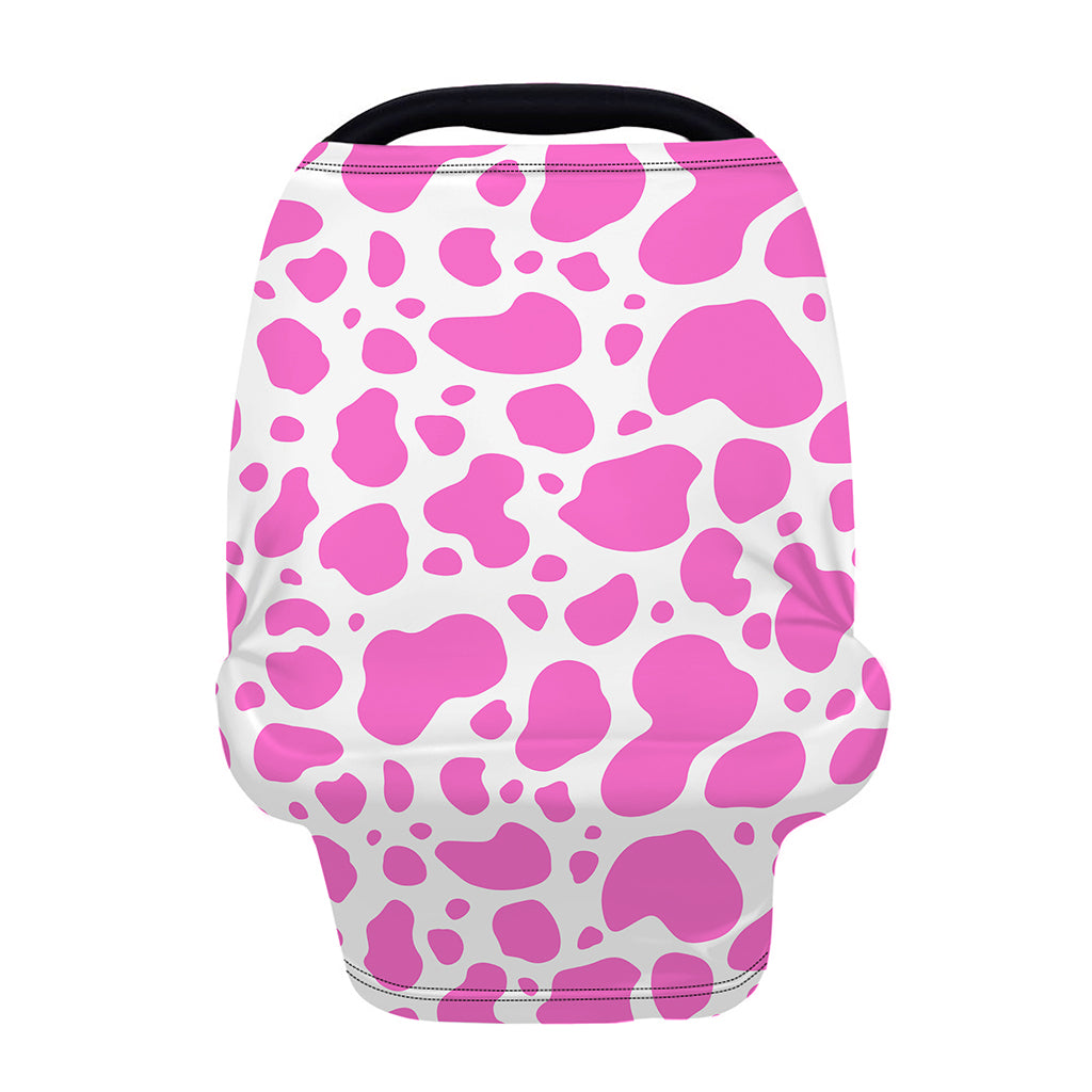 Pink And White Cow Print Baby Seat Cover