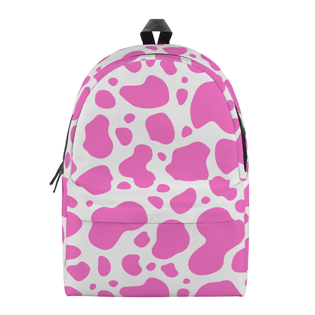 Pink And White Cow Print Backpack
