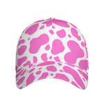 Pink And White Cow Print Baseball Cap