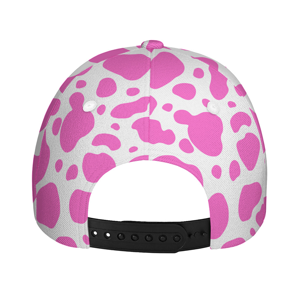 Pink And White Cow Print Baseball Cap