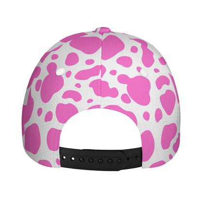 Pink And White Cow Print Baseball Cap