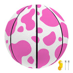 Pink And White Cow Print Basketball