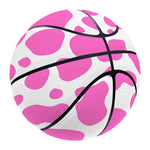 Pink And White Cow Print Basketball