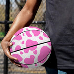Pink And White Cow Print Basketball