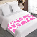 Pink And White Cow Print Bed Runner
