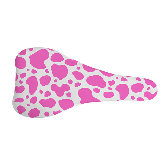 Pink And White Cow Print Bicycle Seat Cover