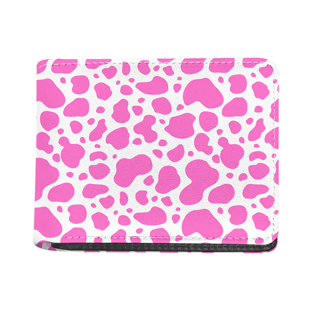 Pink And White Cow Print Bifold Wallet