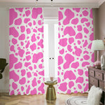 Pink And White Cow Print Blackout Pencil Pleat Curtains