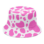 Pink And White Cow Print Bucket Hat