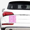 Pink And White Cow Print Car Sticker