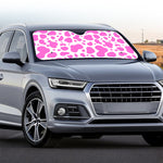 Pink And White Cow Print Car Windshield Sun Shade