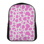 Pink And White Cow Print Casual Backpack
