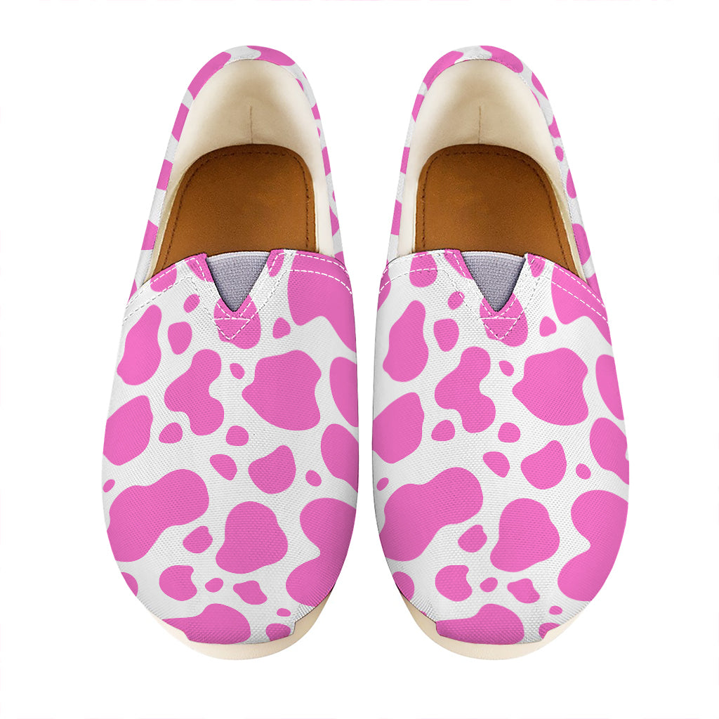 Pink And White Cow Print Casual Shoes