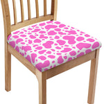 Pink And White Cow Print Chair Cushion Cover
