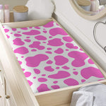 Pink And White Cow Print Changing Pad Cover