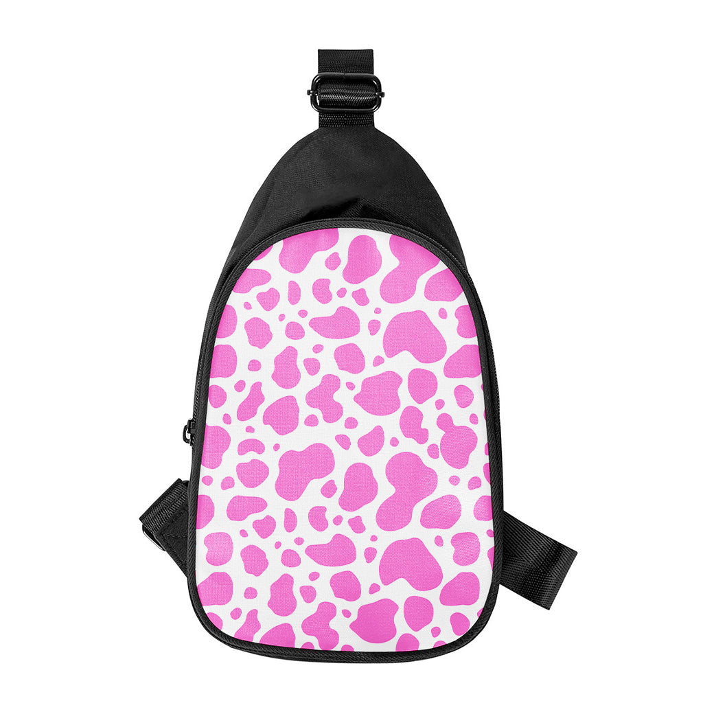 Pink And White Cow Print Chest Bag