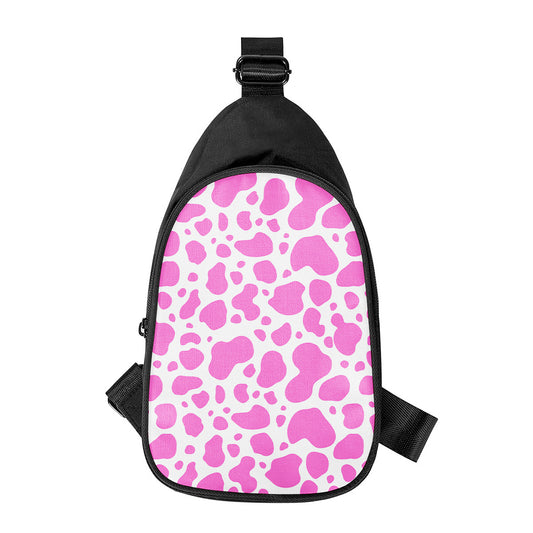 Pink And White Cow Print Chest Bag