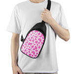 Pink And White Cow Print Chest Bag